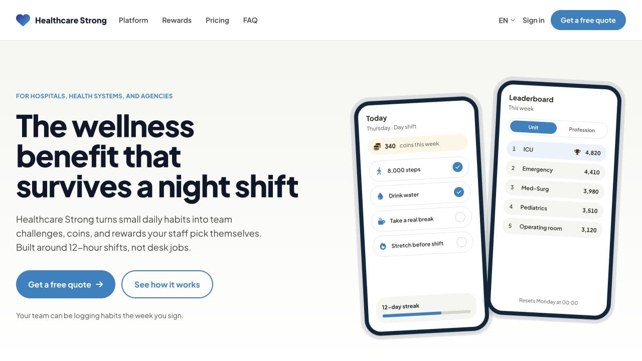 Healthcare Strong website